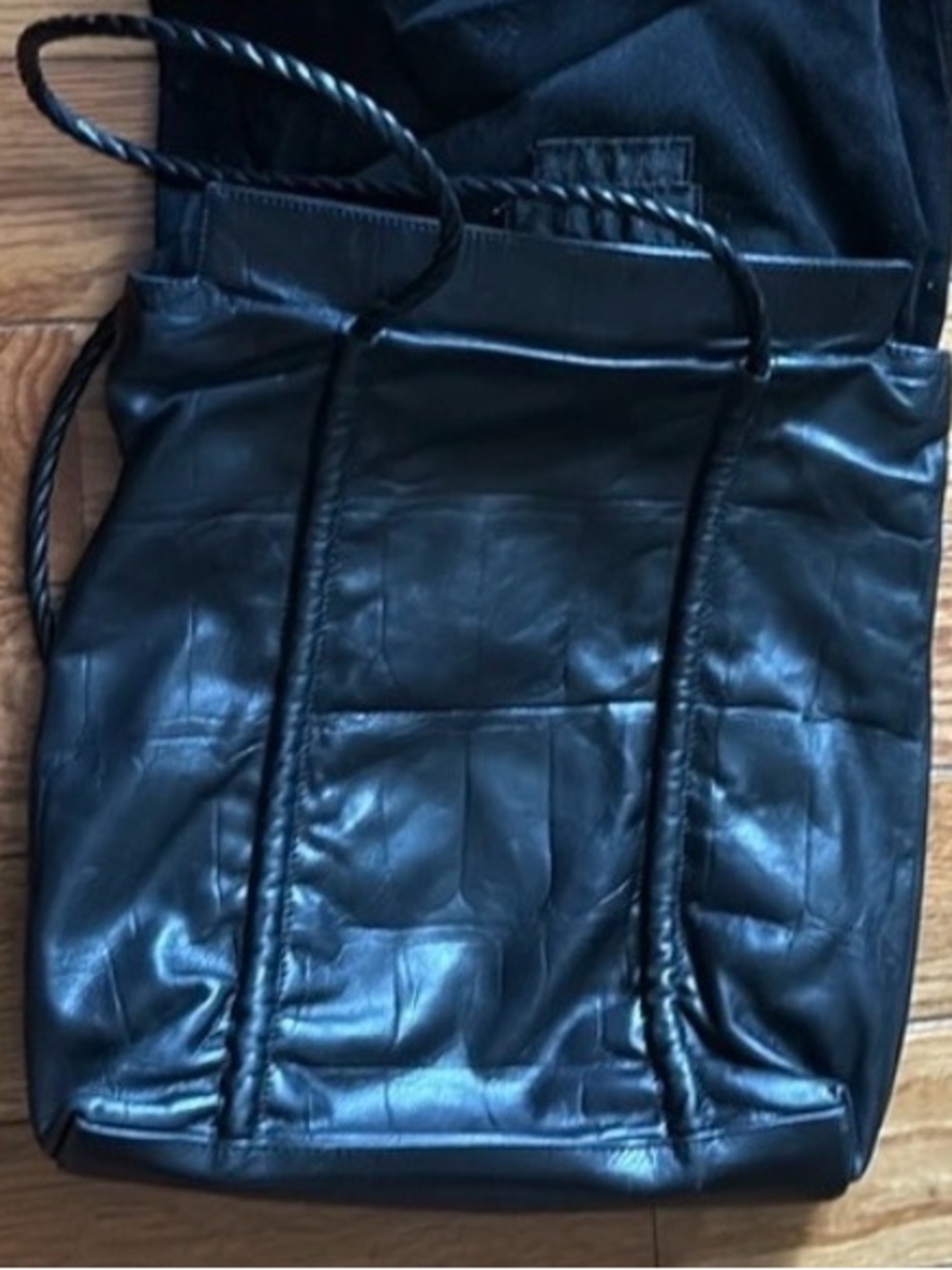 Falor Le Ponge Black Genuine Leather Tote